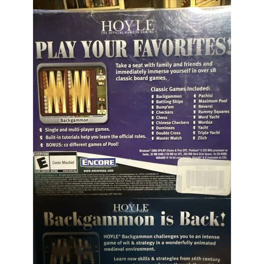 Hoyle Backgammon & Board Games 2 Pack PC 2006 NEW SEALED 524871 Encore Software